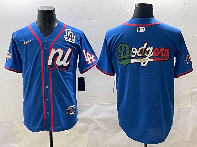 Men 2025 Los Angeles Dodgers Blank Blue All star Blank Blue Nike MLB Jersey style 4->los angeles dodgers->MLB Jersey